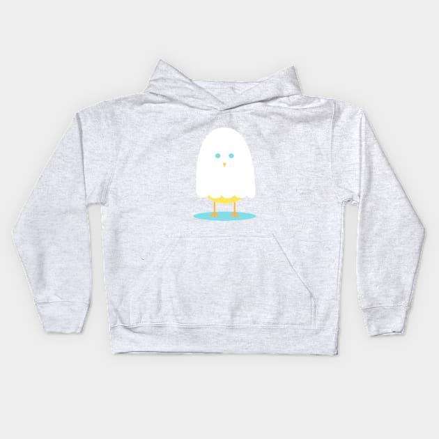 Halloween chick in ghost costume Kids Hoodie by EuGeniaArt